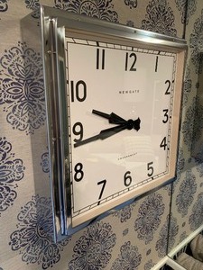 lot 37 image: Large Silver-Tone Decorative Wall Clock by Embankment