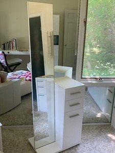 lot 26 image: Bellini Modern Living Decorative Standing Mirror and Three Drawers