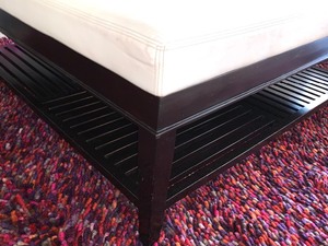 lot 70 image: Large Leather TopWood Base Coffee Table
