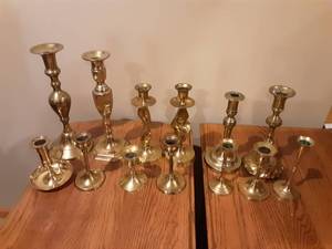 lot 26 image: Brass Candlestick Holders