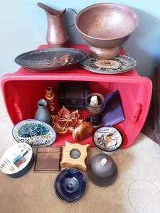 lot 69 image: Decor Plates, Trinket Box, Candle Holders, More