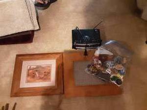 lot 108 image: Pheasant Picture, Magnet Board & Magnets, Clock Radio