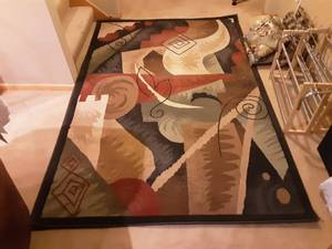 lot 111 image: Large Area Rug 63x94-Mohawk Geometric Charcoal
