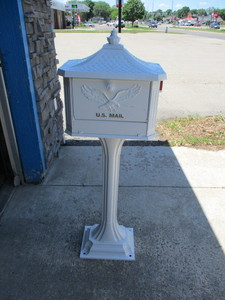 lot 129 image: Fancy Mailbox and Pedestal