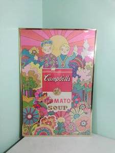 lot 2 image: VINTAGE Framed Campbells Soup Poster