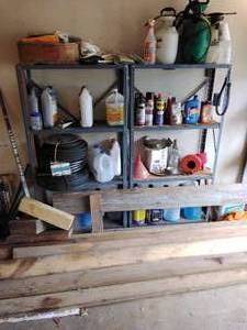lot 70 image: Lot of misc Garage items and shelves