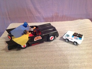 lot 114 image: Batman Car with Figures & Pepsi Truck