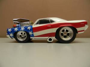 lot 20 image: Muscle Machines 118 1966 Pontiac GTO, Red, White, Blue Stars & Stripes - NICE - AWESOME AMERICA - SEE PICTURES