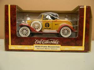 lot 27 image: 1930 Ford Roadster YELLOW 125 Ertl American Muscle - NEW HOLLAND NO.7 - IN BOX - SEE PICTURES
