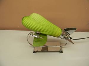 lot 38 image: VINTAGE UNIQUE ART DECO PLANE LAMP - GLASS & CHROME - VERY COOL PIECE - SEE PICTURES