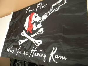lot 42 image: TIME FLIES WHEN YOURE HAVING RUM FLAG - NOS - NICE - SEE PICTURES