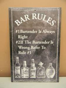 lot 48 image: BAR RULES TIN SIGN - APPROX 12 BY 18 - SEE PICTURES