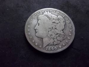 1890 CC  Morgan Silver Dollar