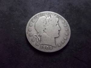 1908 S Barber Half Dollar
