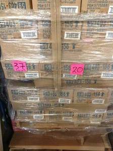 lot 20 image: PALLET WITH 37 CASES OF ACHIM 27 in. W x 64 in. L Alabaster 1 in. Vinyl Blind 6PK PER BOX (NOT USED)
