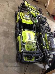 lot 25 image: GAYLORD WITH RYOBI & EGO ELECTRIC MOWERS SEE PICS original costumer returns various conditions