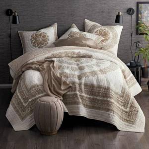 Beaufort Multicolored Geometric Cotton King Textured Quilt, 50547Q-K-MULTI - NEW