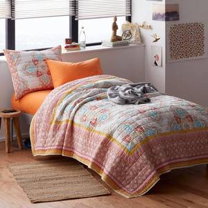 Hallie Multicolored Geometric Cotton FullQueen Quilt, 50403Q-FQ-MULTI, NEW.