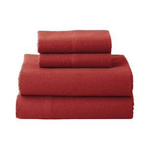 Solid Flannel 4-Piece Brick King Sheet Set, EC51-K-BRICK - NEW.