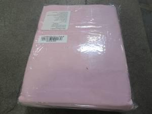 Cotton 3-Piece Blush Solid 300 Thread Count Percale Twin Sheet Set, EC40-T-BLUSH - NEW.