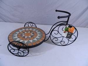 New Mosaic Tiled Tricycle Plant Stand