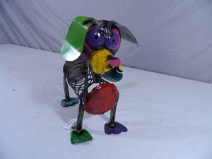 New Recycled Metal Garden Art Dog