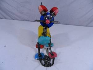 New Recycled Metal Garden Art Cat and Mouse