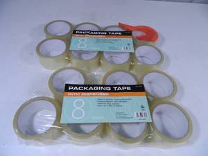 15 New Rolls of Packaging Tape and Dispenser