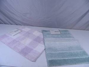 2 New Yarn Dyed Bath Mats