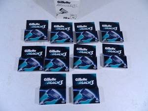 10 New Boxes of Gillette Mach 3 Razor Cartidges