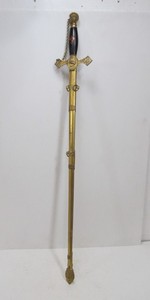 lot 17 image: Original Antique Ornately Decorated Knights Templar Fraternal Sword