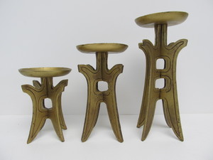 lot 71 image: Set of 3 Vintage Oriental Metal Stands