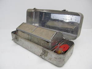 lot 52 image: Unusual Vintage Fishing Tackle Box wSome Tackle