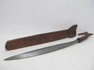 lot 153 image: Vintage Filipino Sword wWood Scabbard