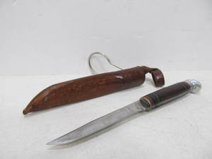 lot 159 image: Vintage RANGER Fixed Blade Knife wLeather Sheath