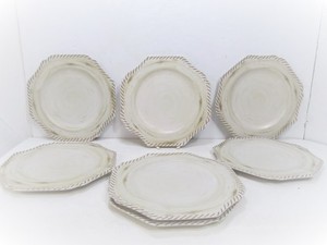 lot 202 image: Set of 7 Large LENOX Riverwood Birch Bark Pattern Dinner Plates