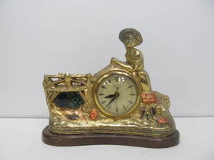 lot 211 image: Vintage Figural UNITED Cast Metal Carriage Clock 