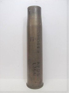 lot 212 image: HUGE Vintage Heavy Solid Brass 105mm Armor Piercing Artillery Shell