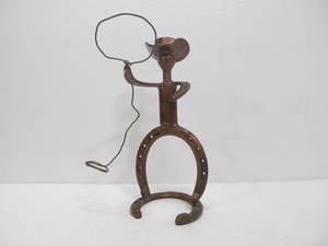 lot 217 image: Folk Art Welded Horseshoe Cowboy Sculpture