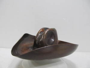lot 220 image: Vintage Signed 1930s CRAFTSMAN STUDIOS Hand Made Copper Cowboy Hat Ashtray