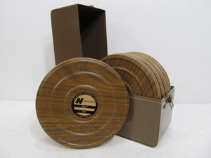 lot 294 image: Unused Vintage Metal Film Canister Set wMetal Box