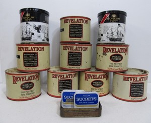 lot 298 image: Lot of Vintage REVELATION & other Tobacco Tins