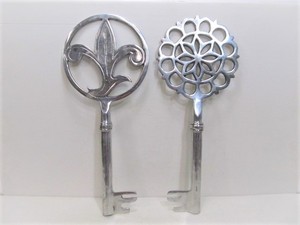 lot 308 image: Pair of Large Cast Aluminum Keys