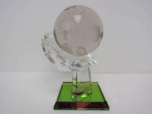 lot 267 image: Crystal Spinning World Globe on Stand