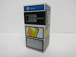 lot 269 image: Small Vintage Retro Heavy Steel Digital Clock YELLOW PAGES Advertising Desk ClockPaperweight