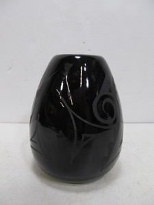 lot 85 image: Signed Black on Black Art Pottery Vase
