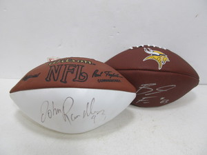 lot 88 image: Pair of MN VIKINGS Autographed Footballs - Including John Randle