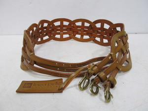 lot 93 image: New w Tags LINEA PELLE Genuine Braided Leather Ladies Belt