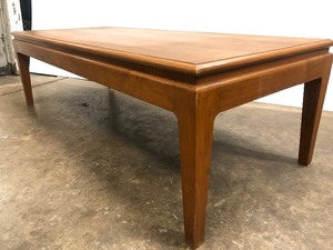 lot 7 image: Mid Century Solid Teak Wood Coffee Table