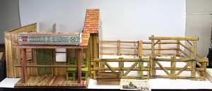 lot 135 image: Orig 1960s Marx JOHNNY WEST Circle X Ranch Playset